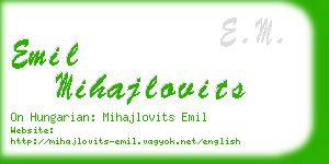 emil mihajlovits business card